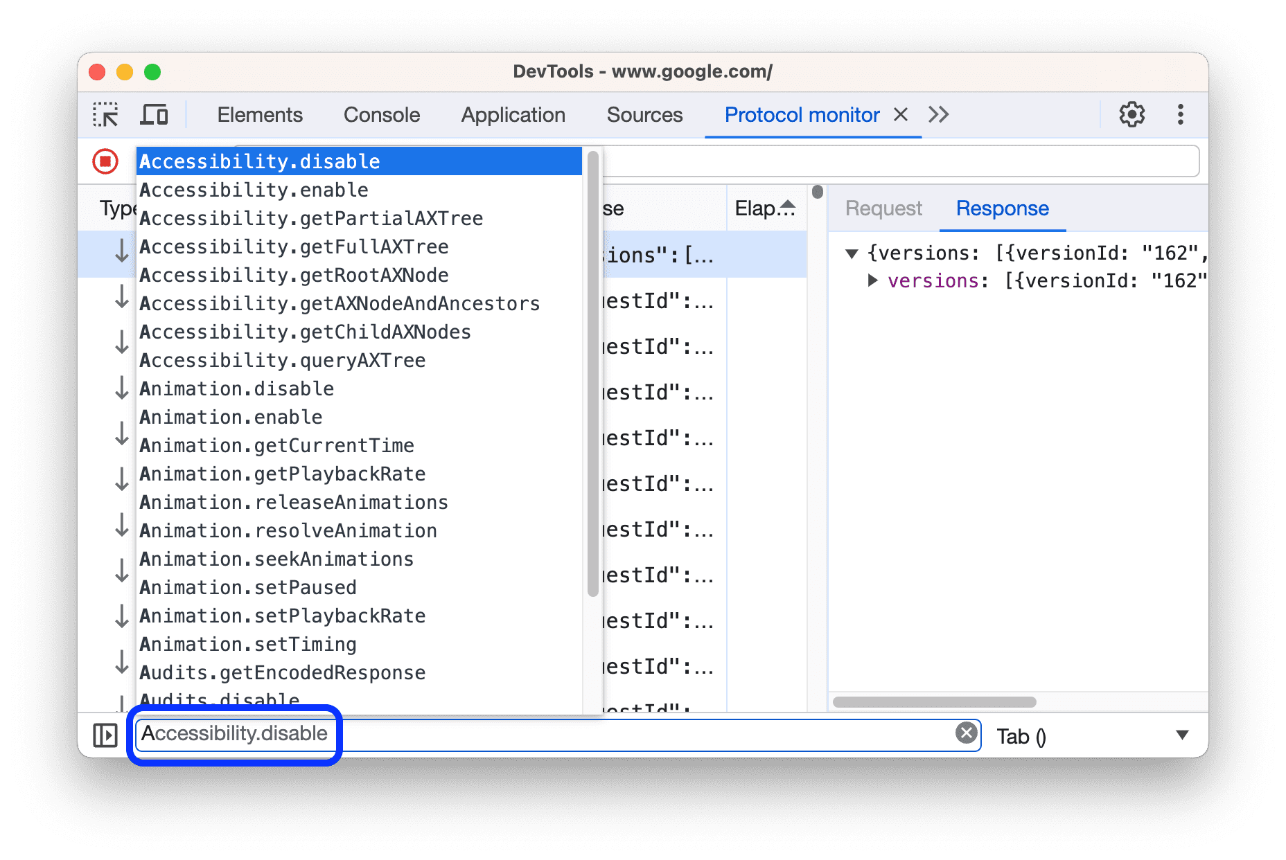 Drop-down-Menü für die automatische Vervollständigung