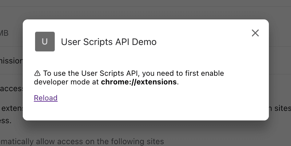 Sample onboarding flow for user scripts.