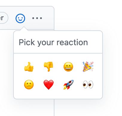 Emoji-Auswahl-UI, wie sie auf GitHub verwendet wird