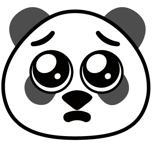 Emoji
de panda com expressão facial triste.