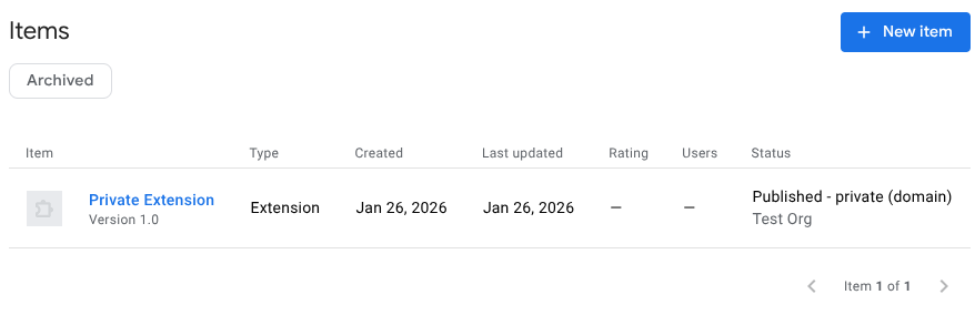 使用新的企业发布选项发布了商品。