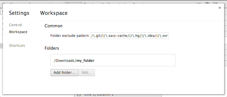 Exclude file patterns.