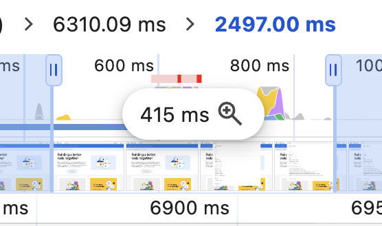 Visualização da interface de breadcrumbs da linha do tempo