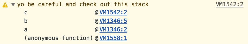 console.warn() 堆疊追蹤。