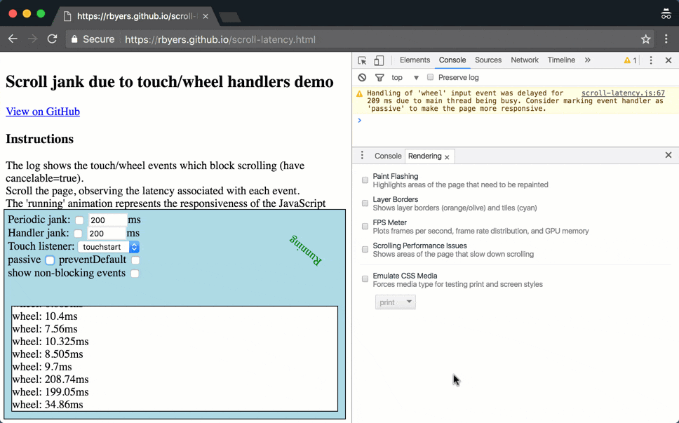 Scrolling performance issues demo