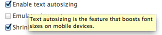Text autosizing tooltip