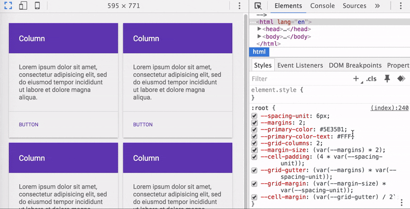 Custom CSS properties in DevTools