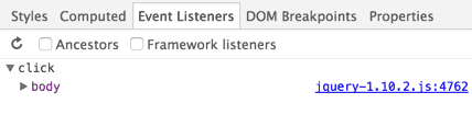 Listeners de framework desativados