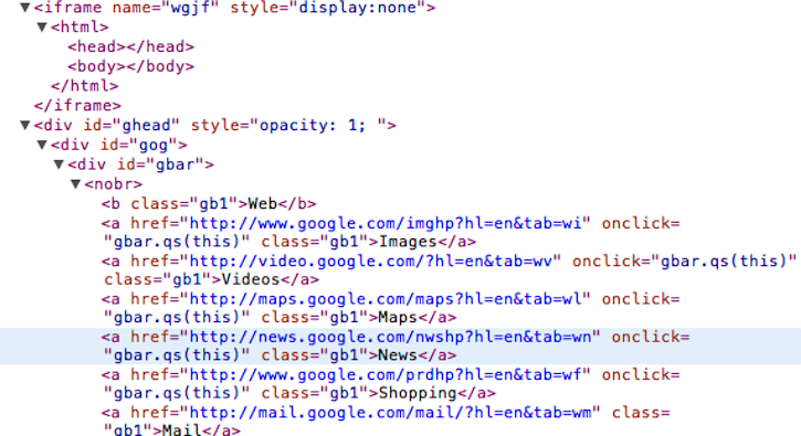 Trình kiểm tra phần tử xây dựng HTML của máy in đẹp.