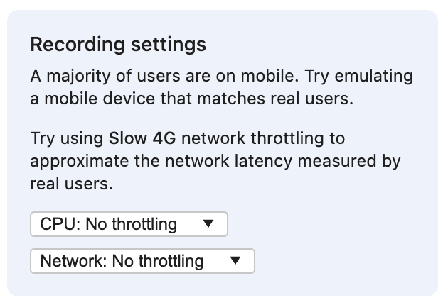 CPU and network settings