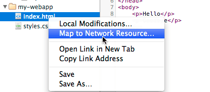 Menu contextuel affichant l&#39;option &quot;Mapper à une ressource réseau&quot;