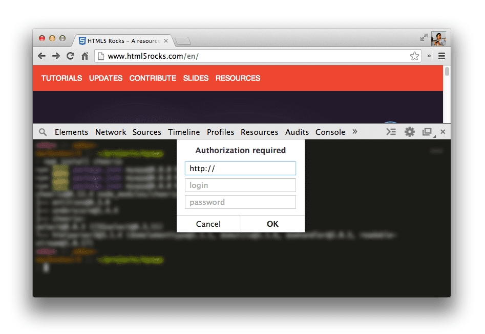 Das DevTools Terminal unterstützt das Anpassen von Verbindungsdetails während der Einrichtung.