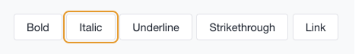 The menubar with the italic button focused.