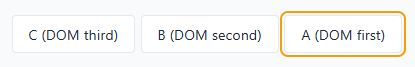 Item A is in focus.