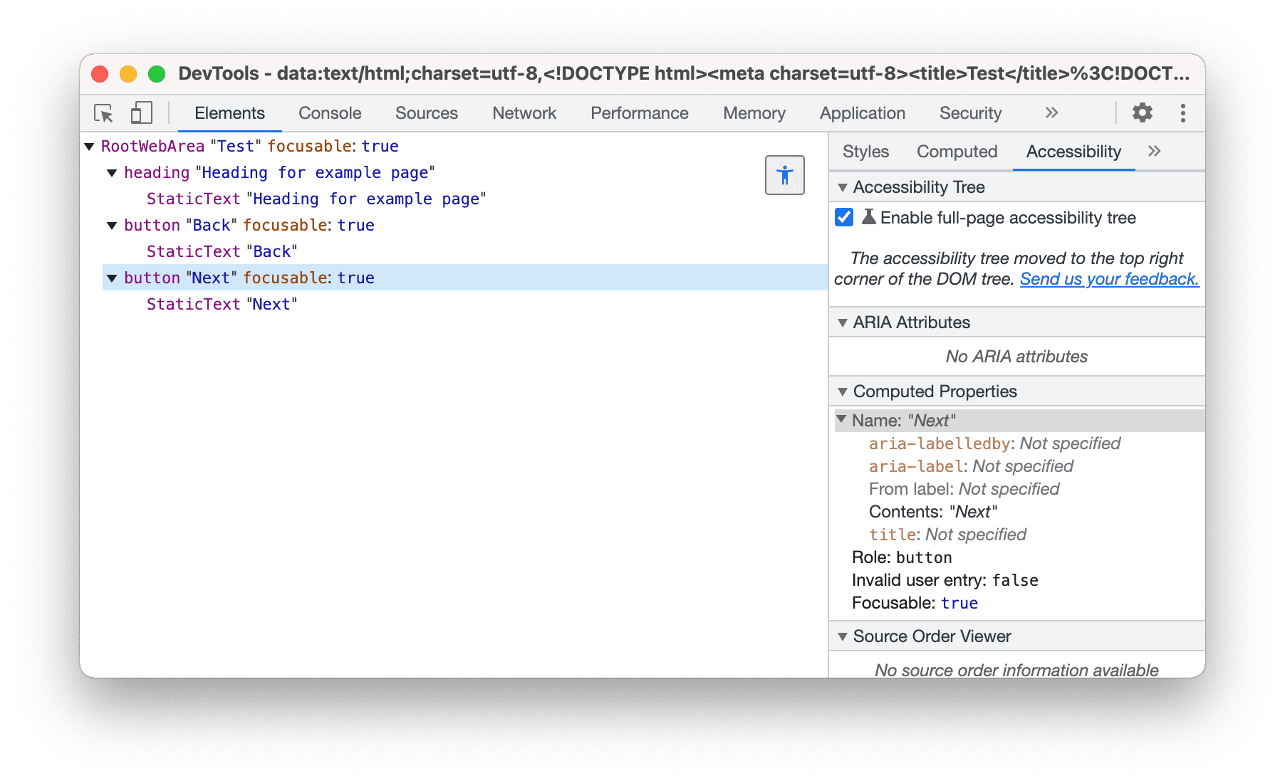 The new tree view in DevTools.