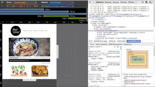 لقطة شاشة لميزة &quot;وضع الجهاز&quot; في &quot;أدوات مطوري البرامج في Chrome&quot;