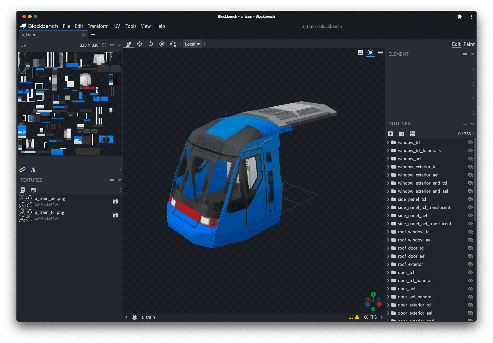 Blockbench でトレーニング モデルを編集する。