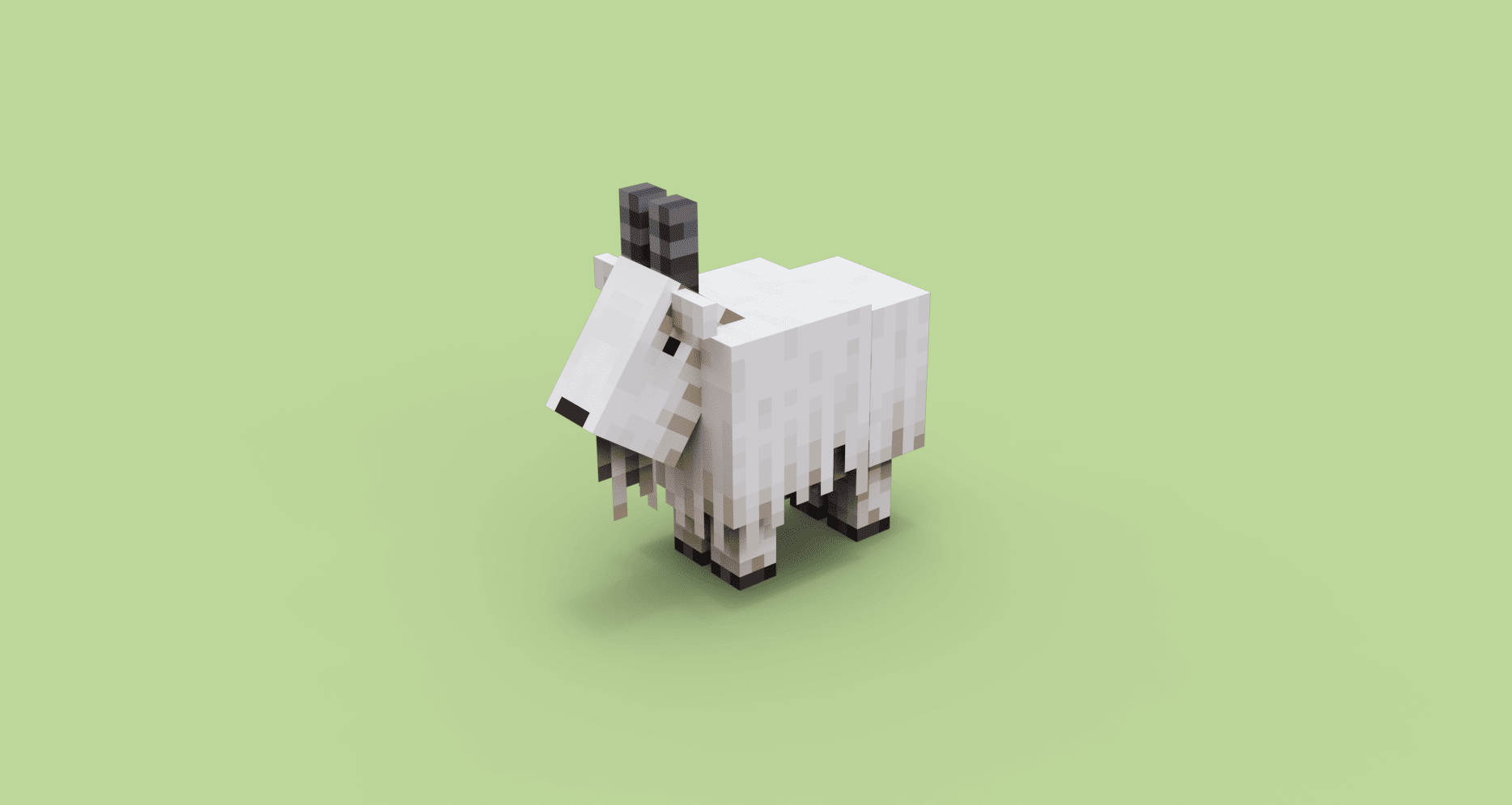 Domba Minecraft yang dirancang dengan Blockbench.