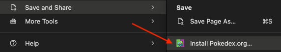 Instal item menu aplikasi di menu &#39;lainnya&#39; di desktop Chrome.