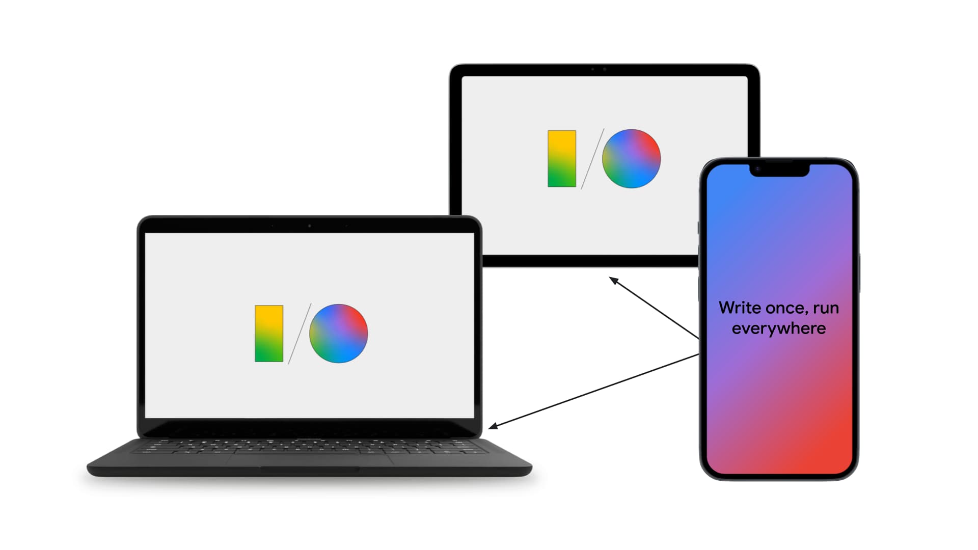 Illustration of a laptop, tablet, and phone