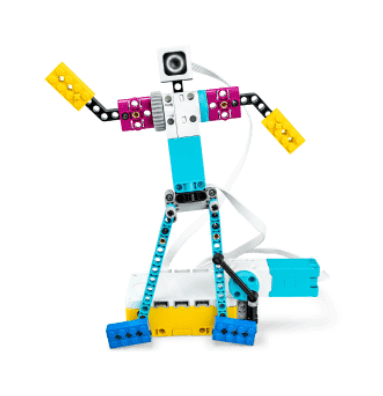 O modelo de dançarino de breakdance montado com LEGO.