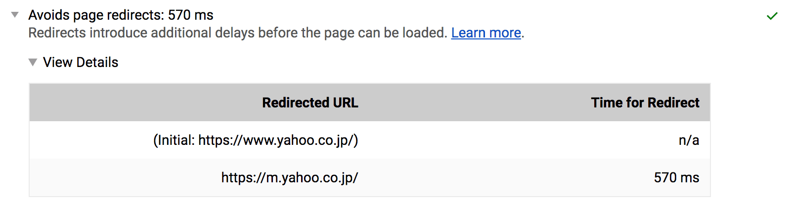 Audit 'Menghindari pengalihan halaman'