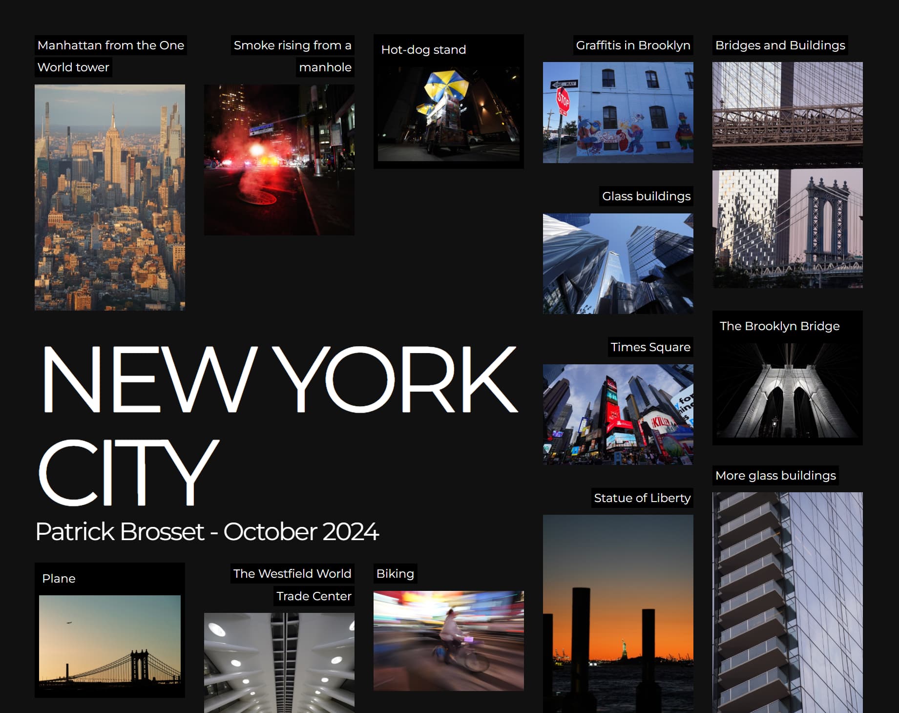 A gallery where the title spans columns.