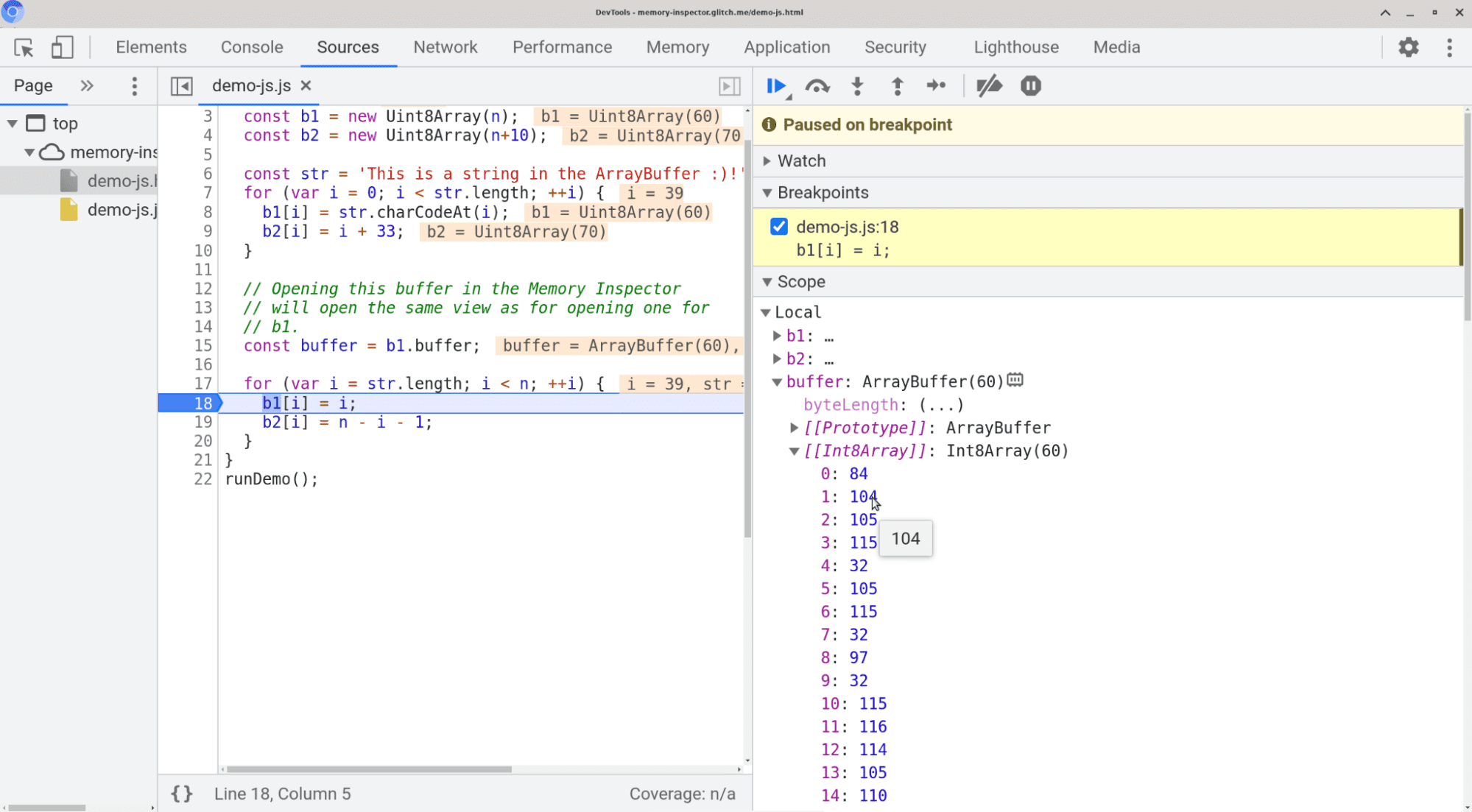 Scope view in DevTools