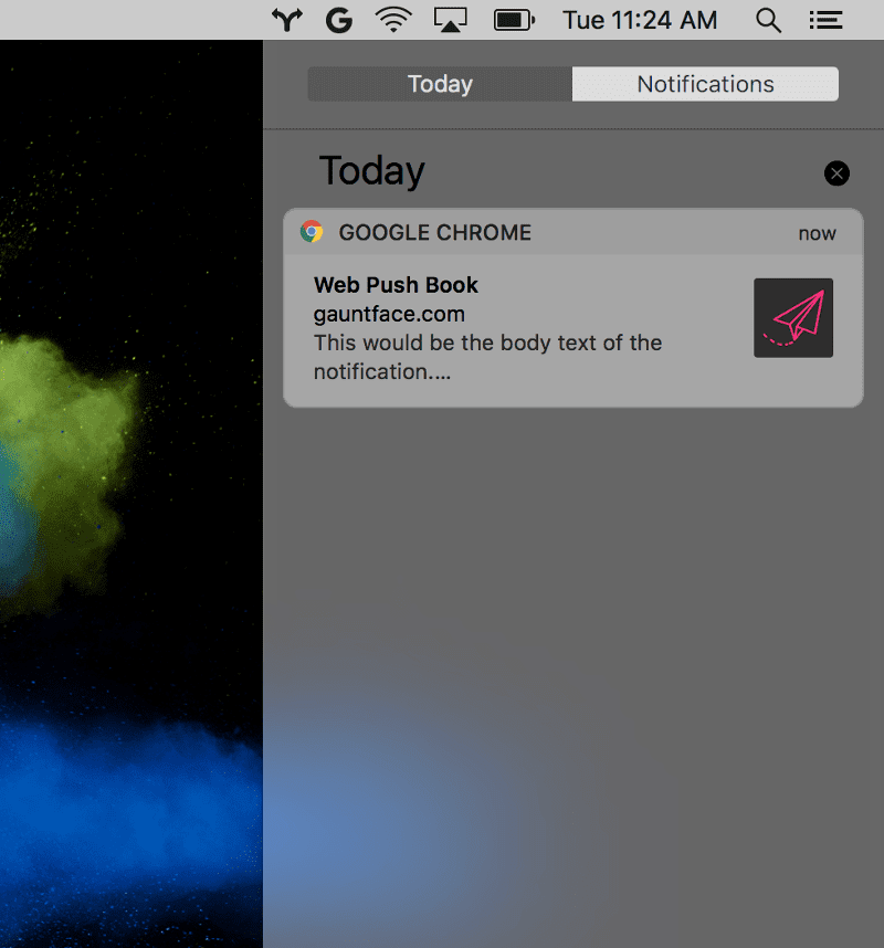 Google Chrome Notifications will be displayed in the macOS notification center