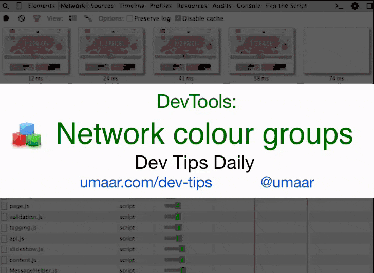 Use Network color groups to easily identify a resource type