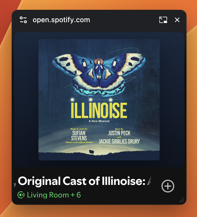 หน้าต่างการแสดงภาพซ้อนภาพของ Spotify