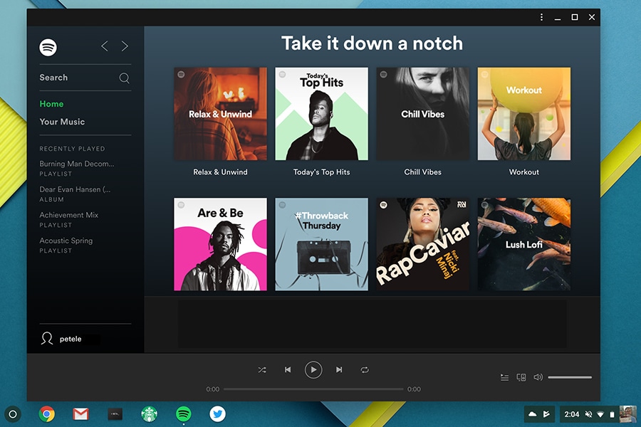 Spotify's progressieve web-app op de desktop