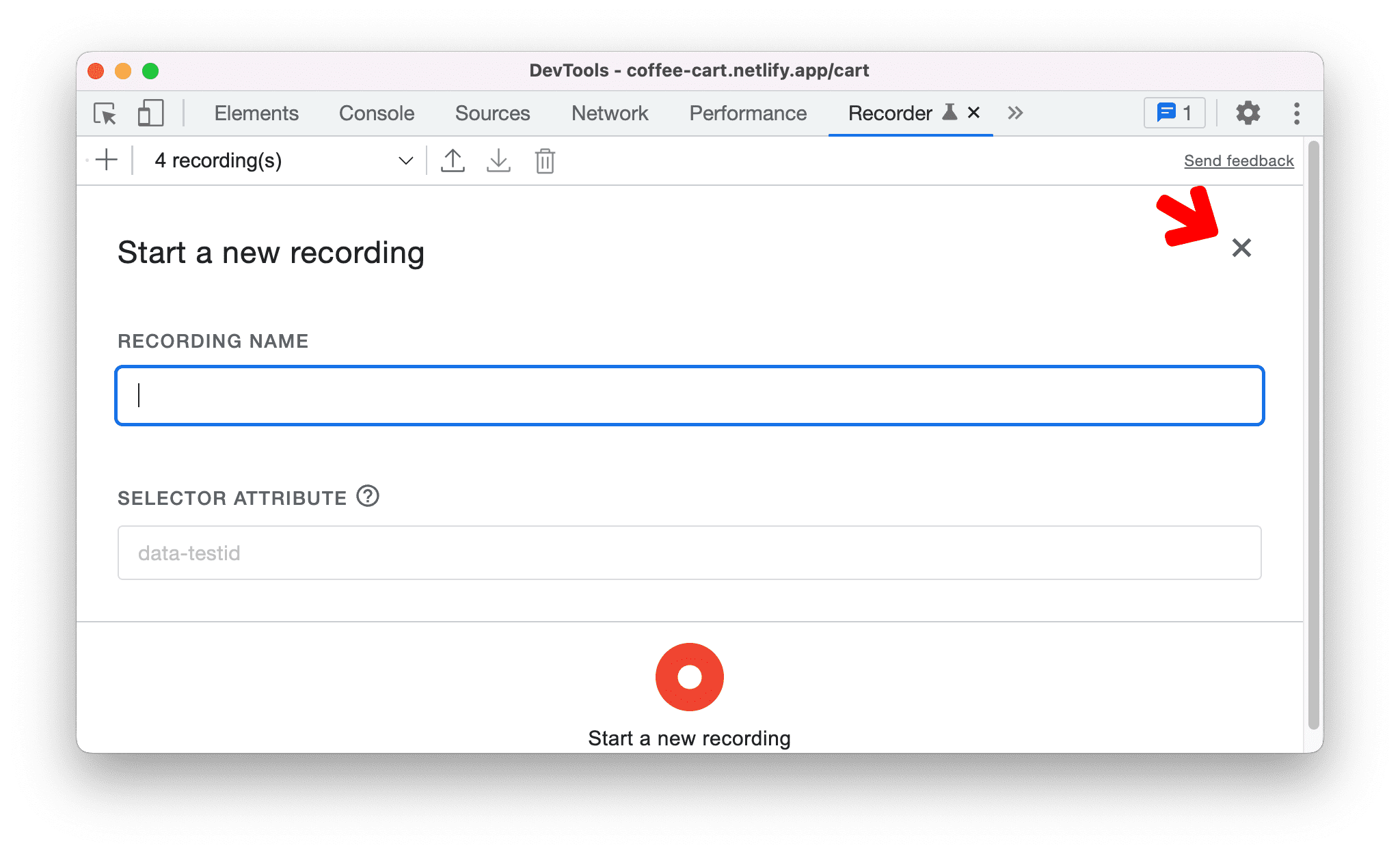 Cancel user flow recording at the start