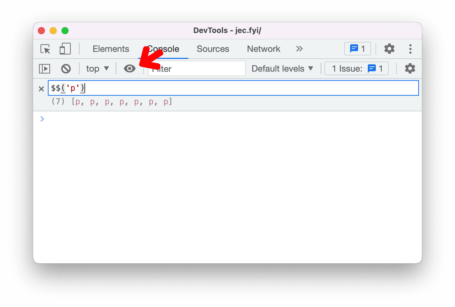 Enter दबाकर लाइव एक्सप्रेशन सबमिट करना
