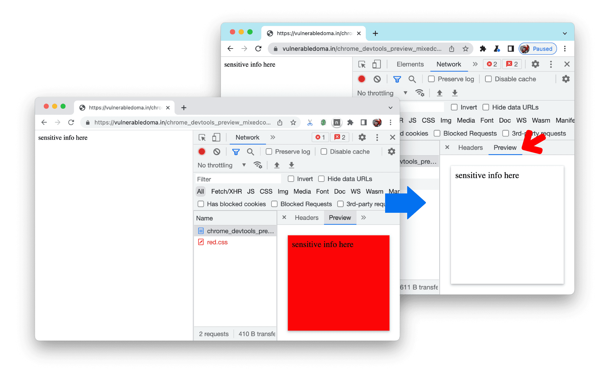 Повысьте уровень безопасности на вкладке «Предварительный просмотр сети».