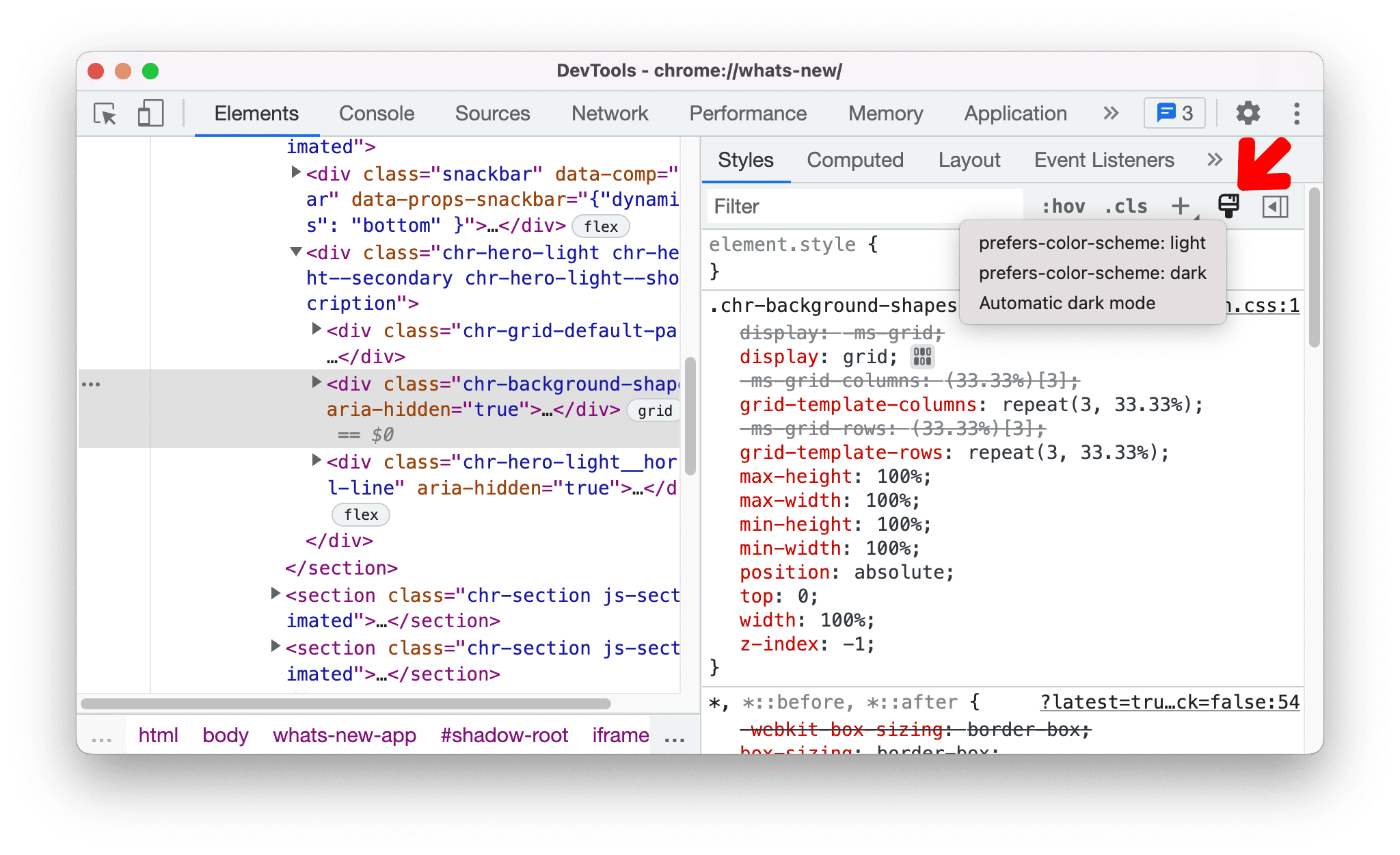 Nieuwe snelkoppelingen om lichte en donkere thema's na te bootsen