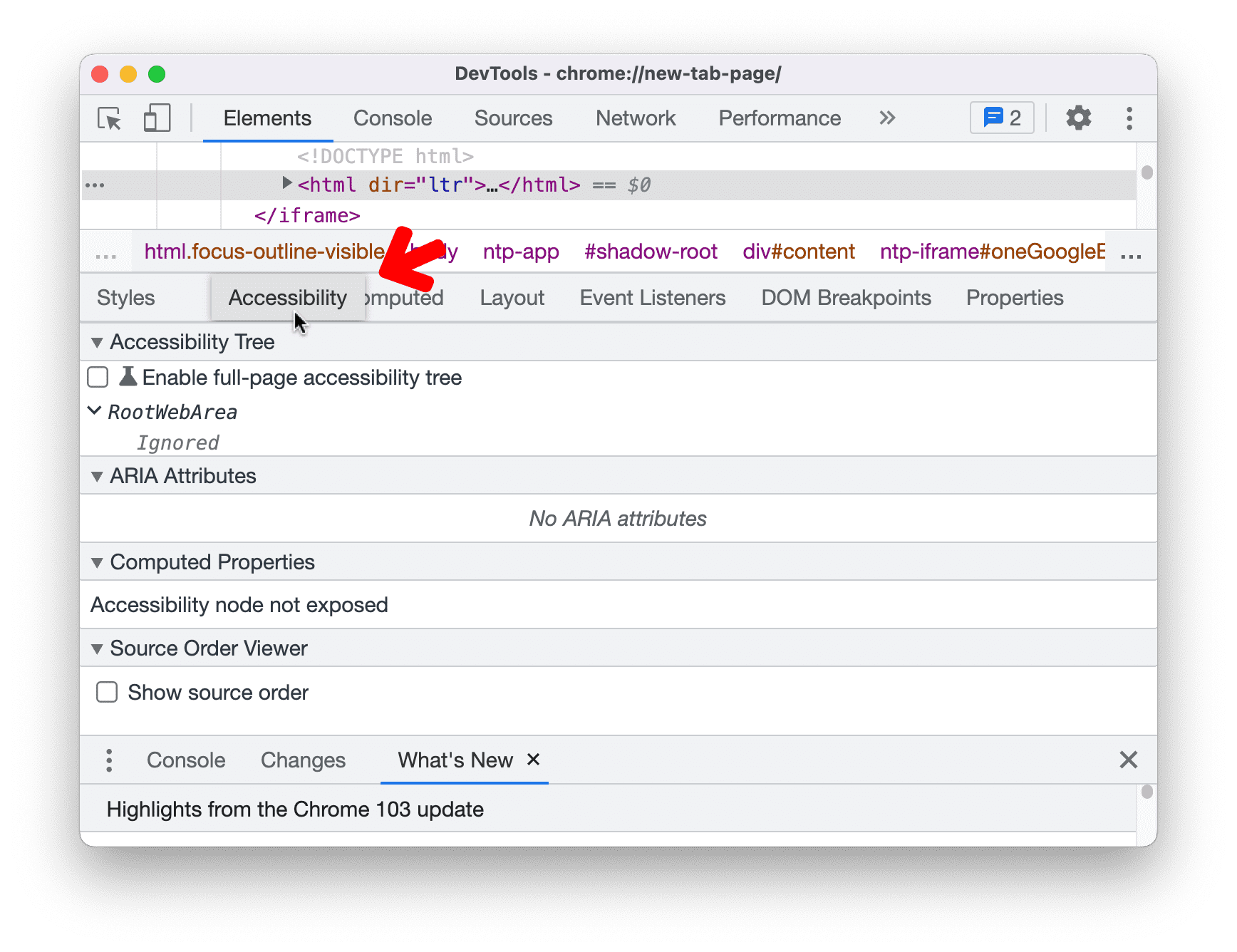 Mengurutkan ulang panel di panel Elements