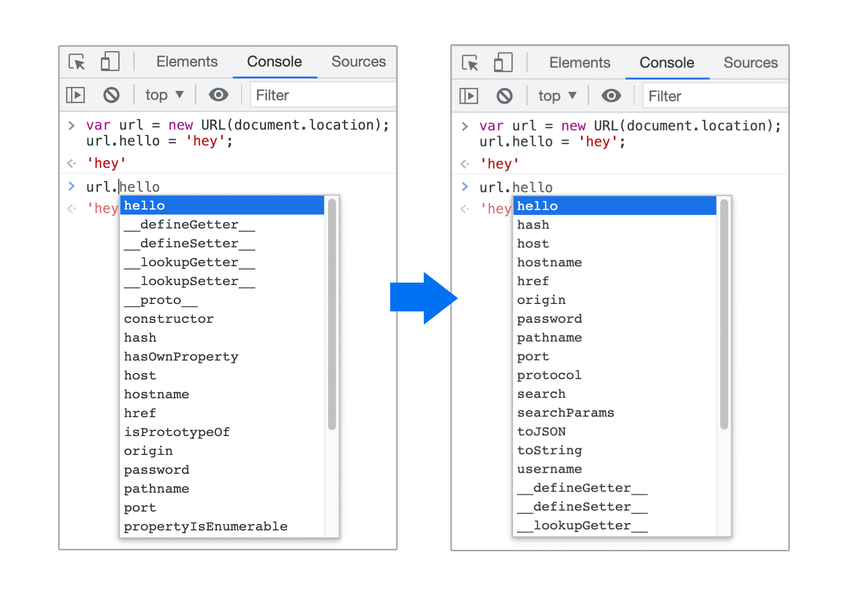 Improved autocomplete suggestions for JavaScript objects