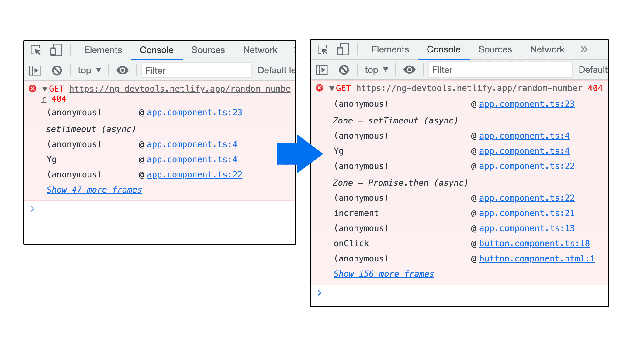 Verknüpfte Stack-Traces für asynchrone Vorgänge