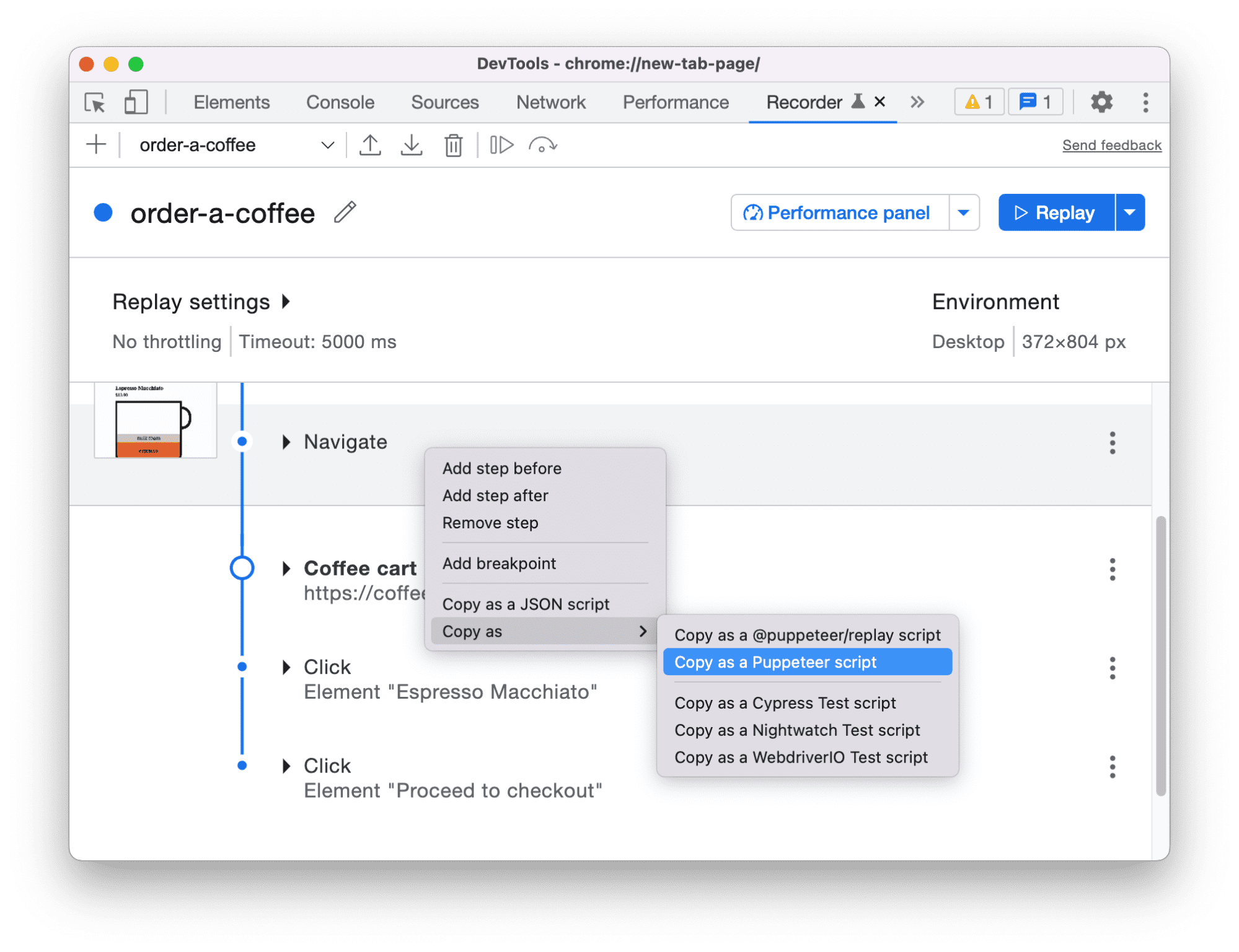 Nouvelles options de copie dans le panneau &quot;Enregistreur&quot;