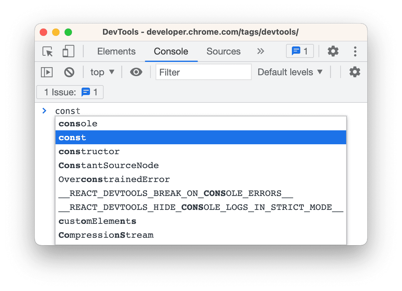 Podświetlanie podczas nawigacji po sugestiach.