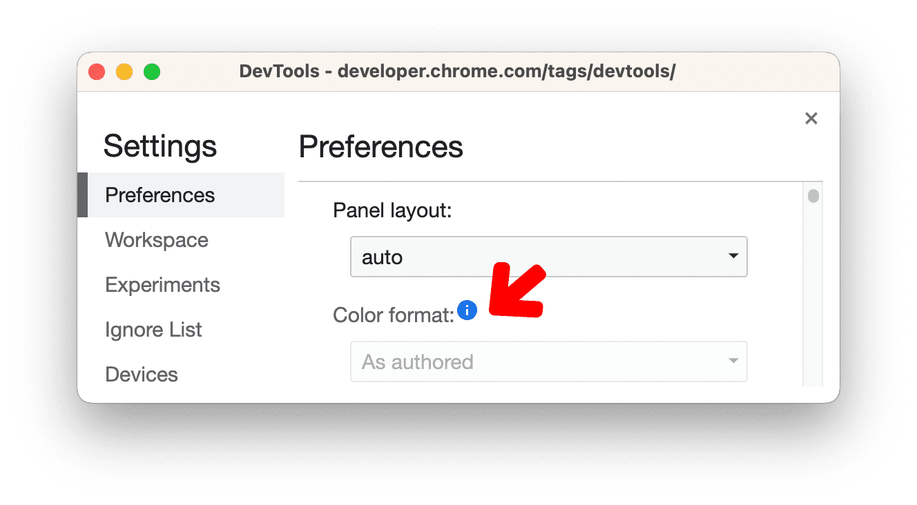 Descontinuação da configuração de formato de cor.