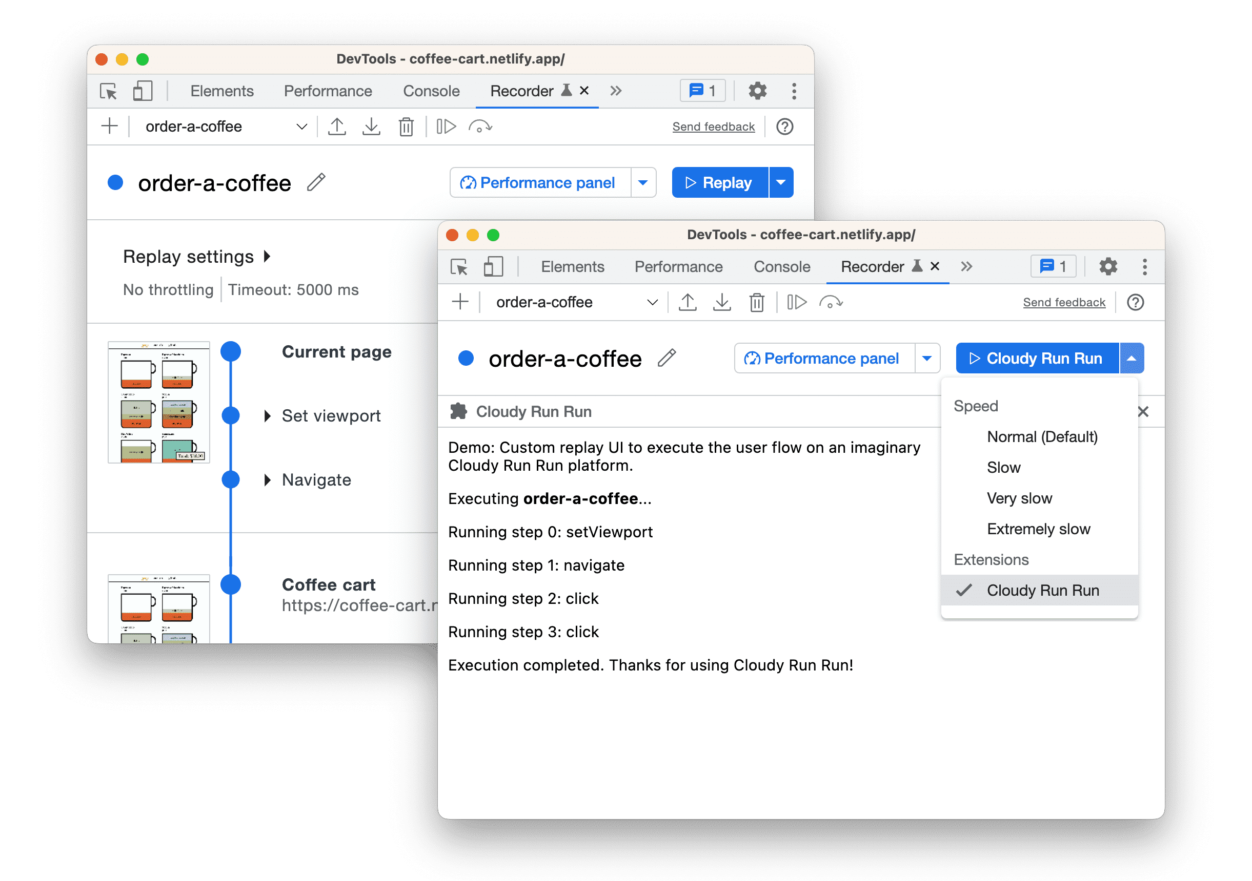 Пользовательский интерфейс повтора.