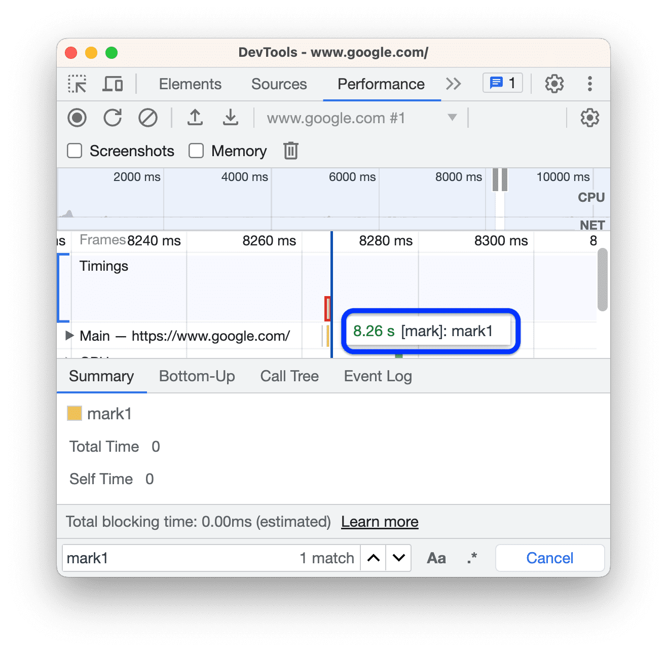 [タイミング] セクションで、ホバー時にタイミングが表示されるポップアップ。