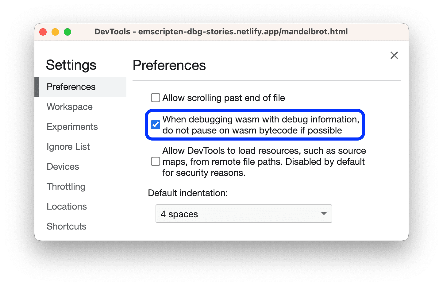 A nova configuração encontrada em &quot;Preferências&quot; > &quot;Origens&quot;.