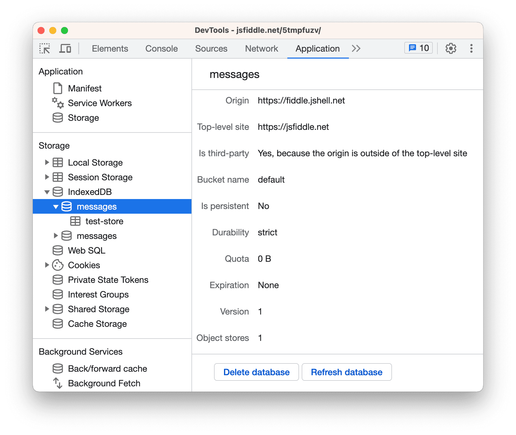 Afficher les métadonnées d'un bucket