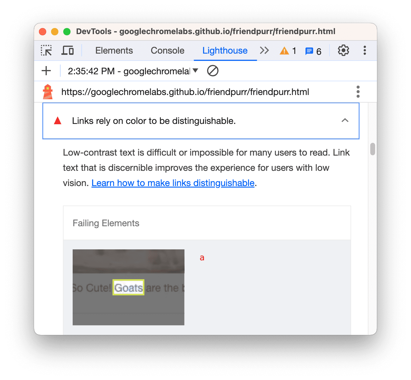 Controle op de kleur van links mislukt, waardoor ze niet van elkaar te onderscheiden zijn.