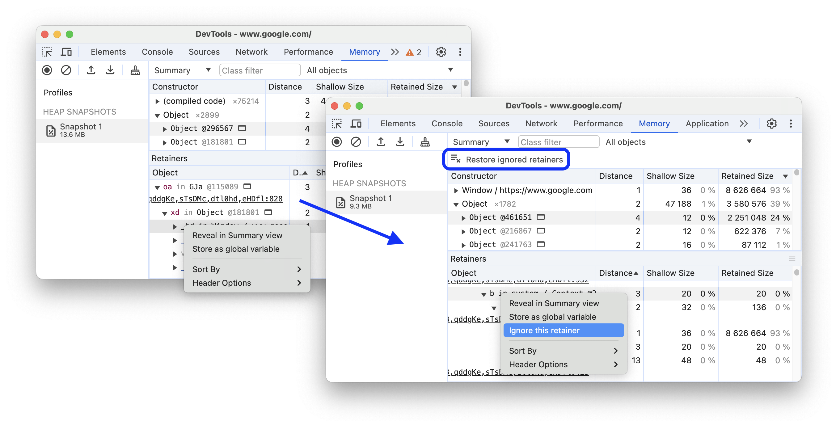 ก่อนและหลังเพิ่มตัวเลือกเพื่อไม่สนใจค่าบริการคงที่
