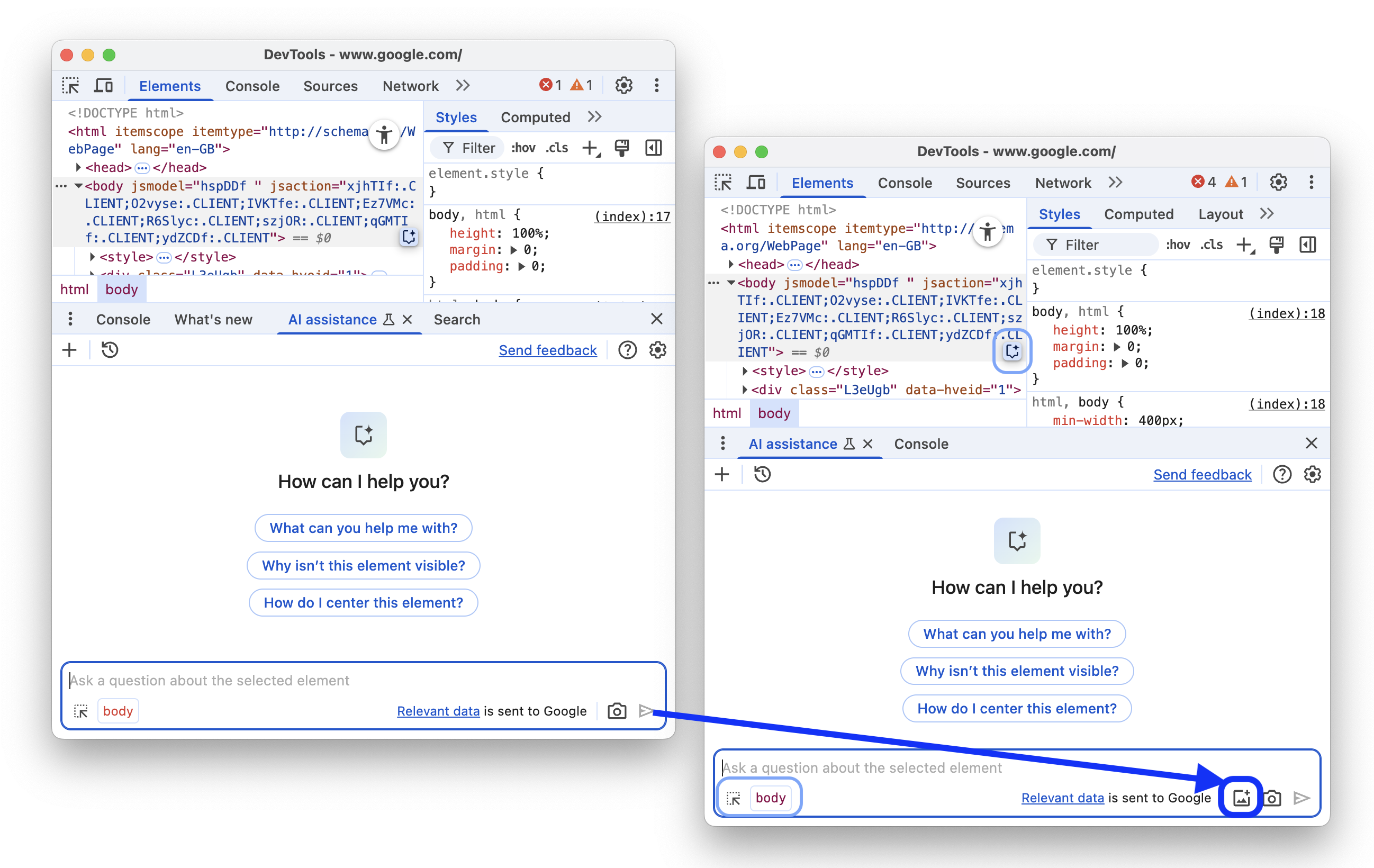 इसमें, इमेज अपलोड करने से पहले और बाद की जानकारी दी गई है.