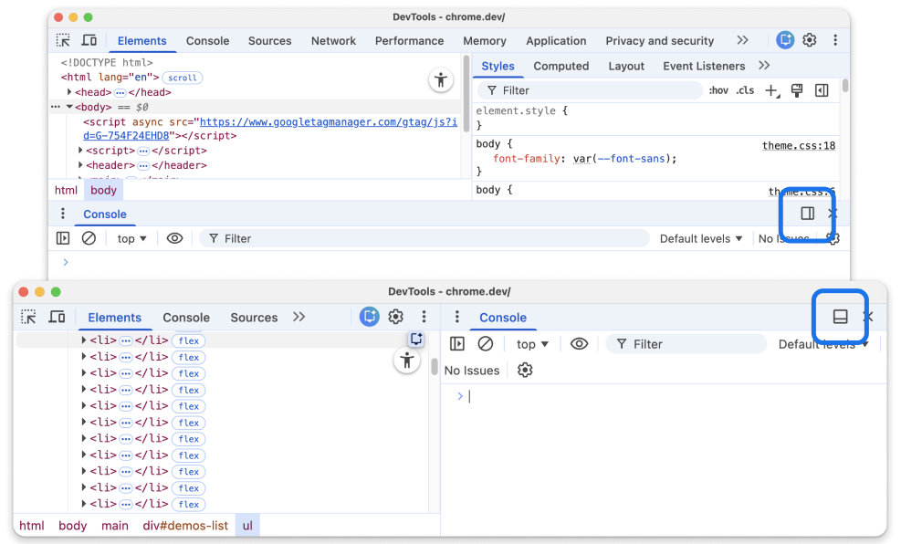 Nowy przełącznik w panelu do zmiany orientacji